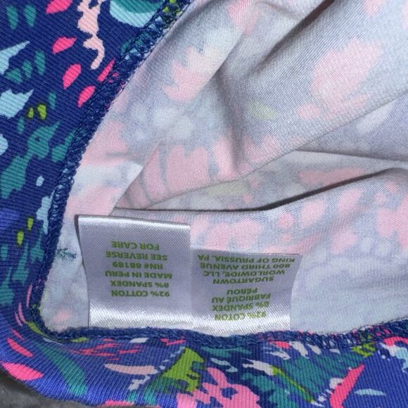 Lilly Pulitzer Maia No Prob Llama Print Side Tie Leggings Blue Pink Sz M - Picture 2 of 8